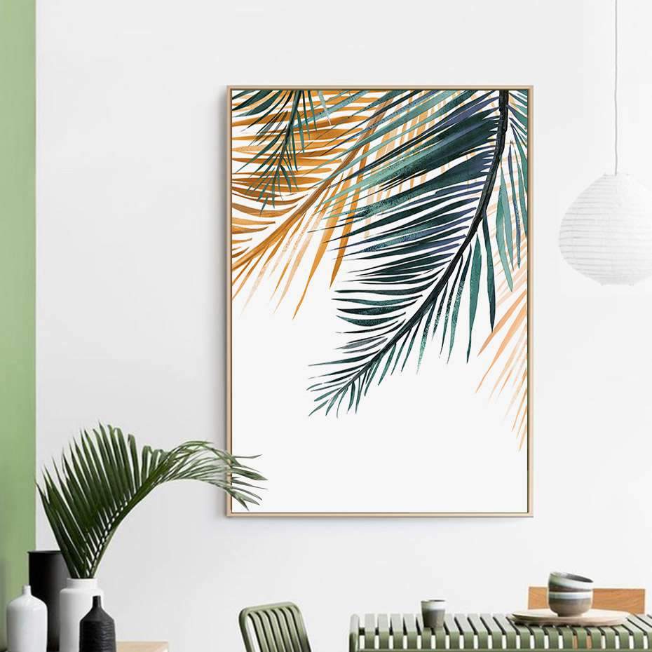 Tableau Scandinave Feuille Exotique