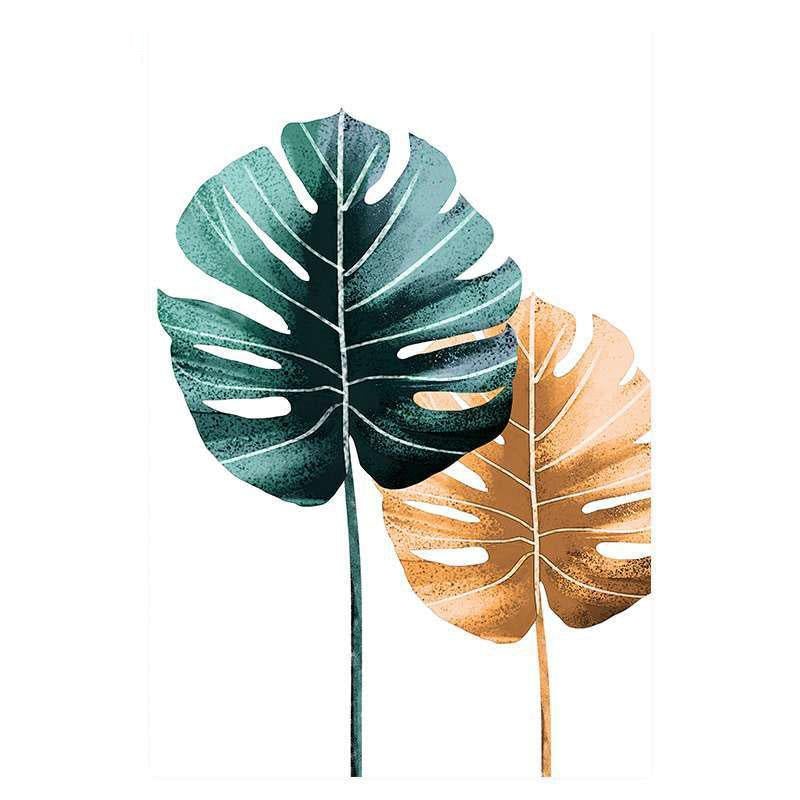 Tableau Scandinave Feuille Exotique