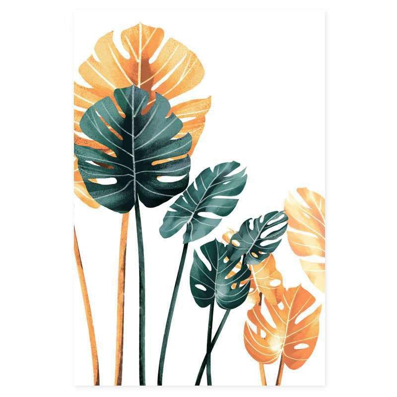 Tableau Scandinave Feuille Exotique