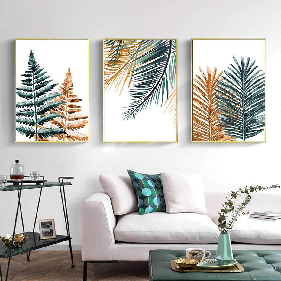 Tableau Scandinave Feuille Exotique