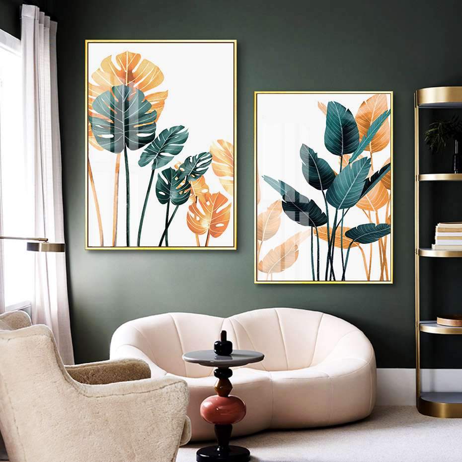 Tableau Scandinave Feuille Exotique