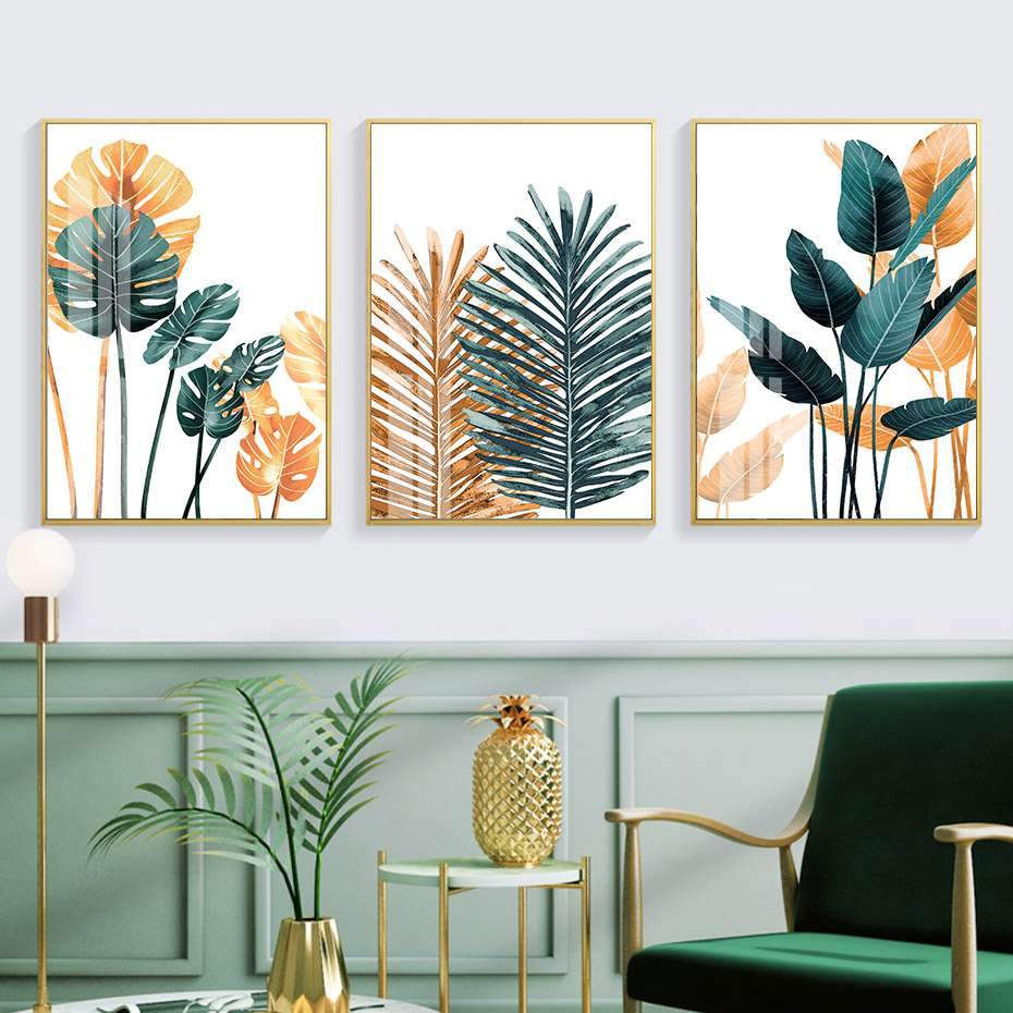 Tableau Scandinave Feuille Exotique