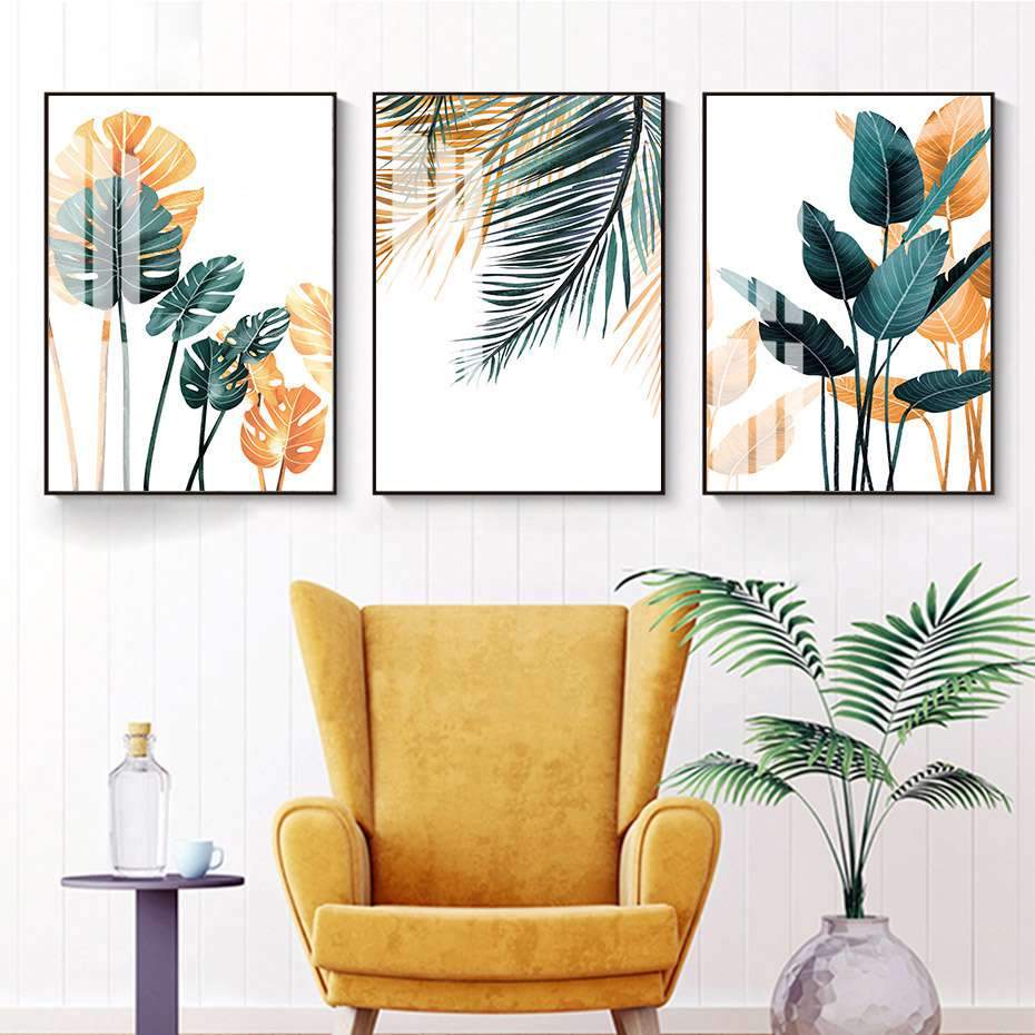 Tableau Scandinave Feuille Exotique