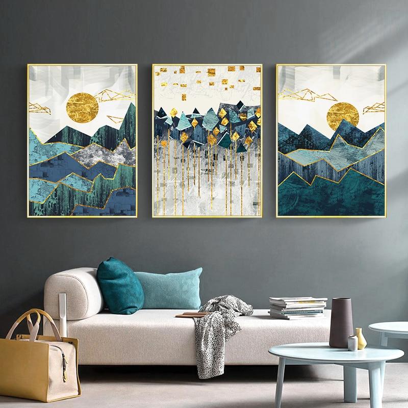 Tableau Scandinave Abstrait Paysage - 1704